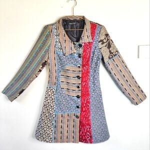 Forla Paris Jacket Patchwork Wearable Art Sz S Coat of Many Colors
